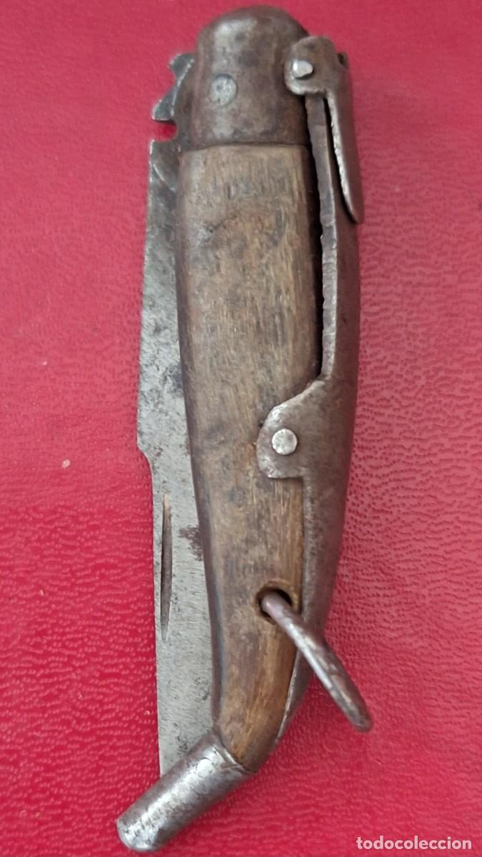 Antig&uuml;edades: Navaja plegable vintage &ldquo;Ring-Lock&rdquo; con mango de madera - Foto 2