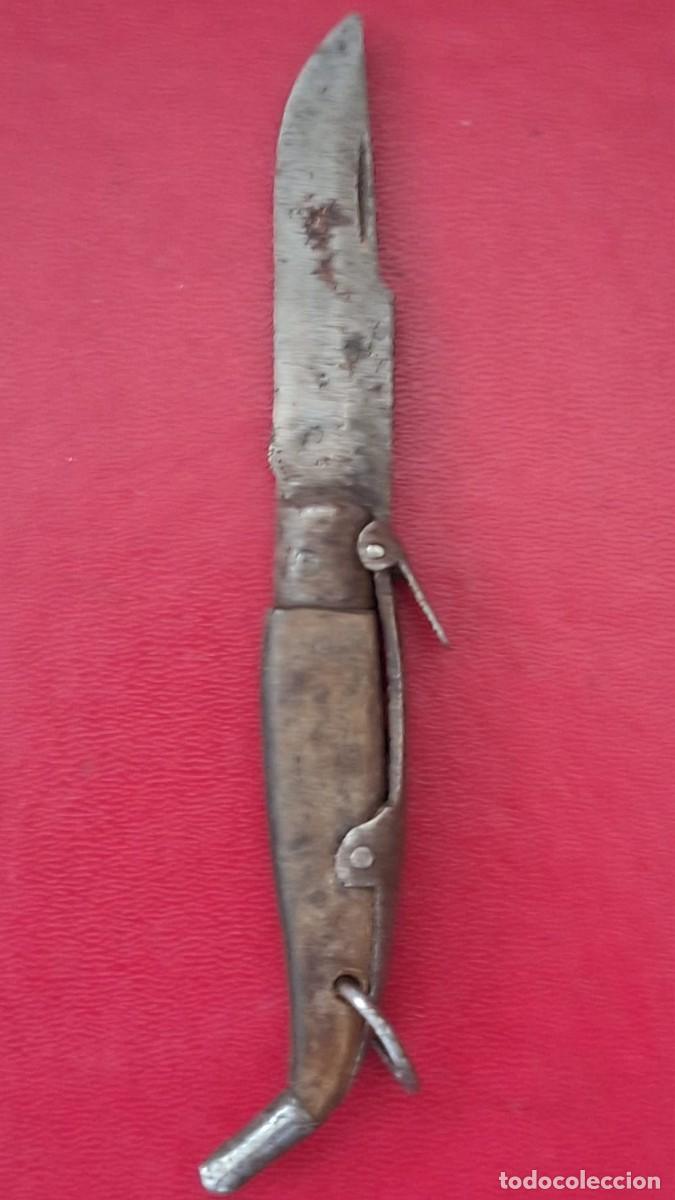 Antig&uuml;edades: Navaja plegable vintage &ldquo;Ring-Lock&rdquo; con mango de madera - Foto 3
