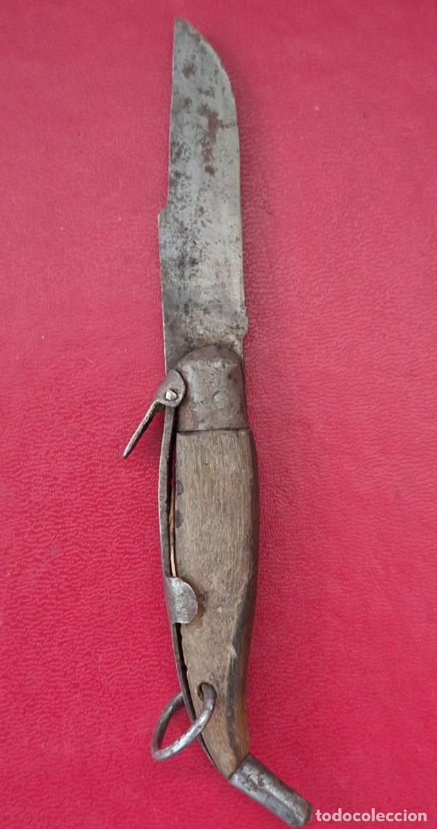 Antig&uuml;edades: Navaja plegable vintage &ldquo;Ring-Lock&rdquo; con mango de madera - Foto 5
