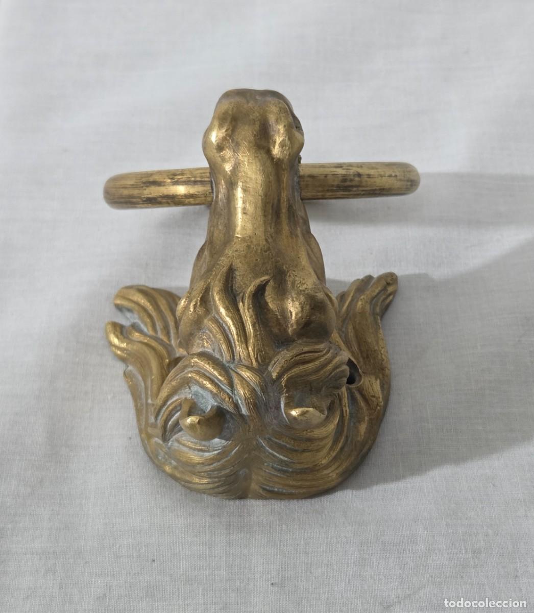 Antig&uuml;edades: Aldaba tirador de bronce, Caballo con argolla - Foto 4