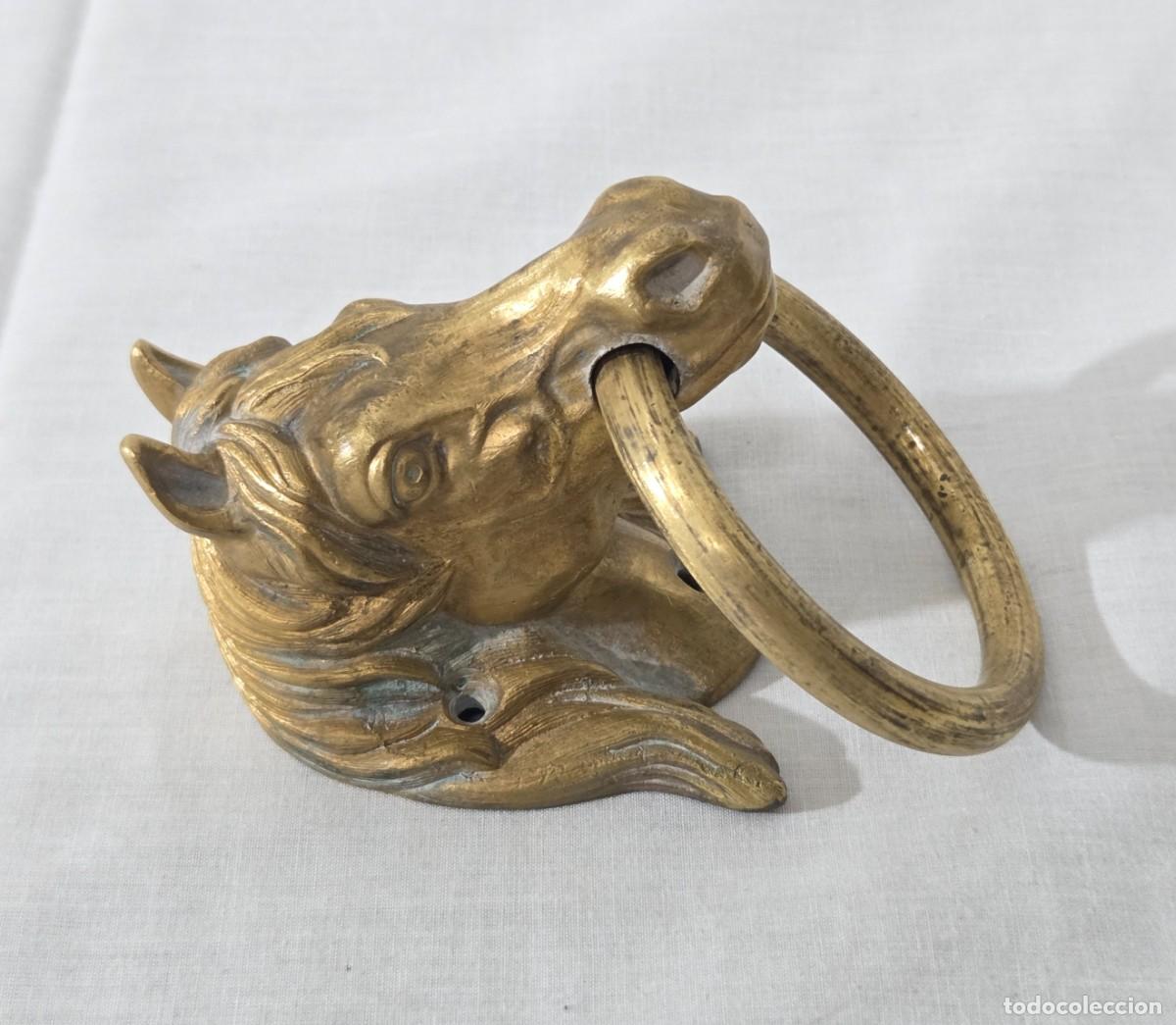 Antig&uuml;edades: Aldaba tirador de bronce, Caballo con argolla - Foto 5