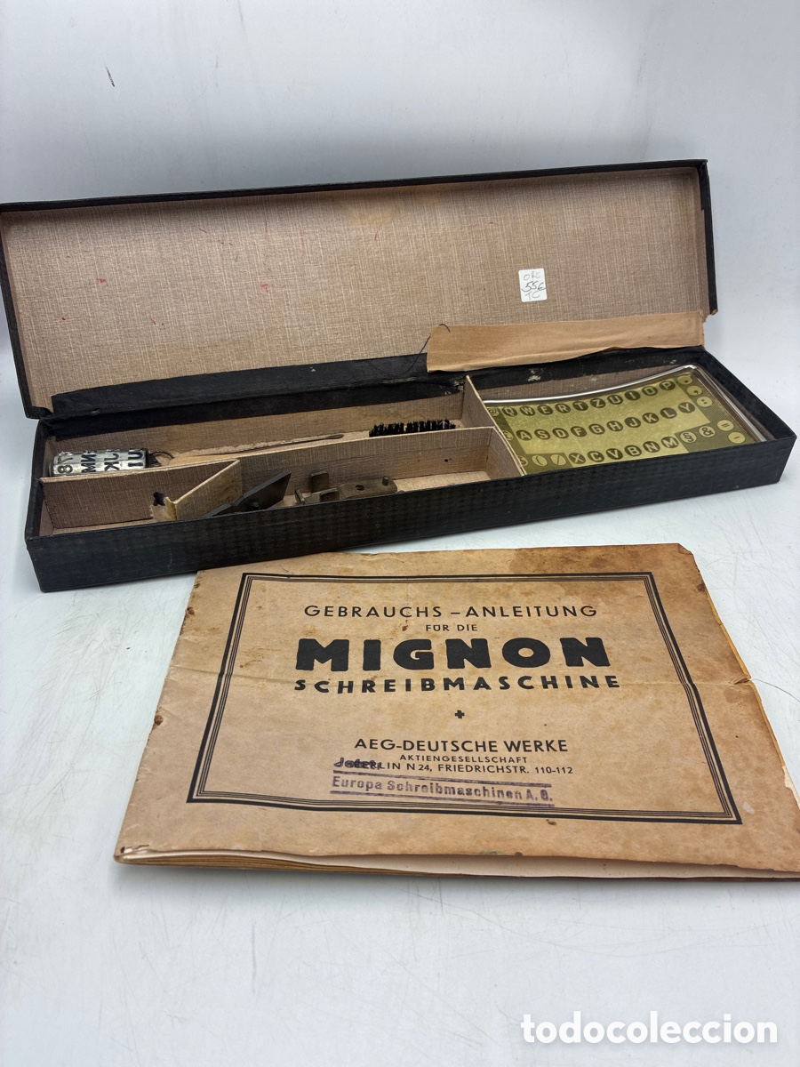 Antig&uuml;edades: Caja con teclado y cilindro Mignon. - Foto 1