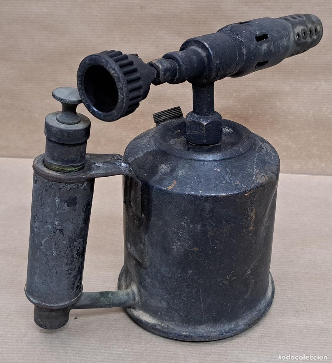 Antig&uuml;edades: Antiguo soplete de lat&oacute;n marca C.I.M.S.A. - Foto 2