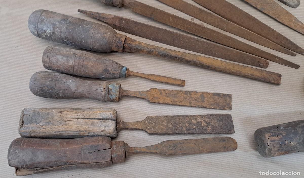 Antig&uuml;edades: Lote de 15 antiguas herramientas de carpinter&iacute;a - Foto 4