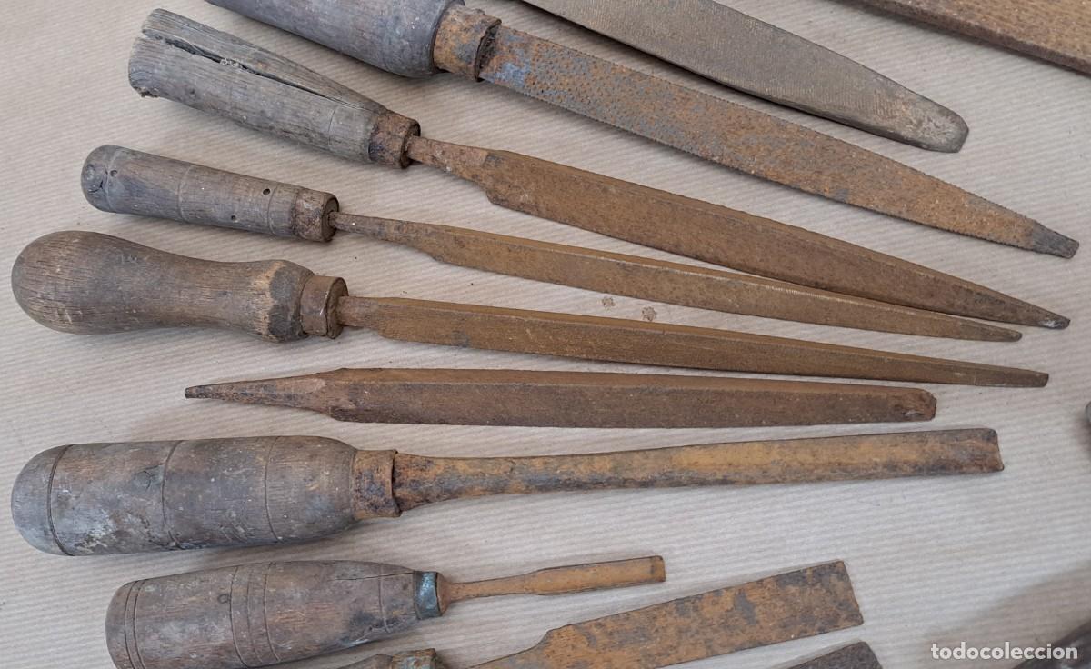 Antig&uuml;edades: Lote de 15 antiguas herramientas de carpinter&iacute;a - Foto 5