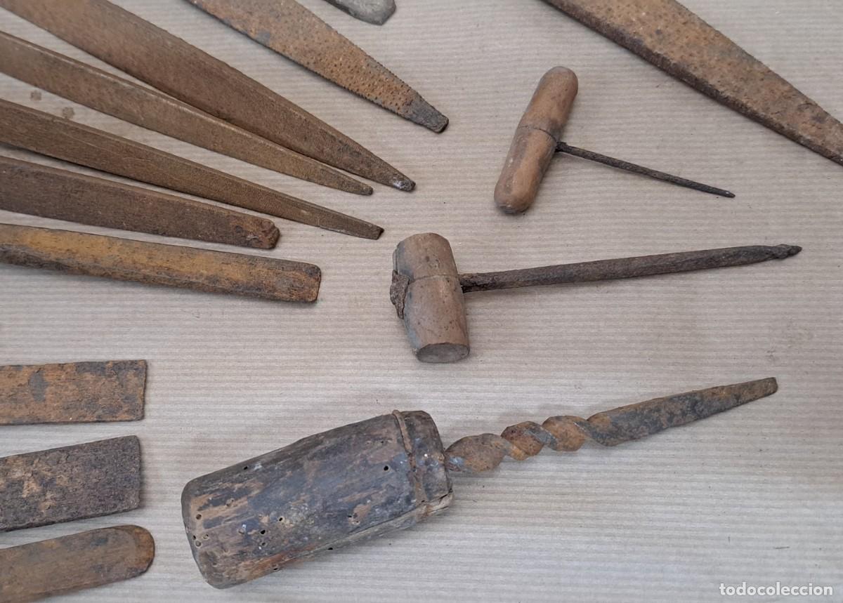 Antig&uuml;edades: Lote de 15 antiguas herramientas de carpinter&iacute;a - Foto 6