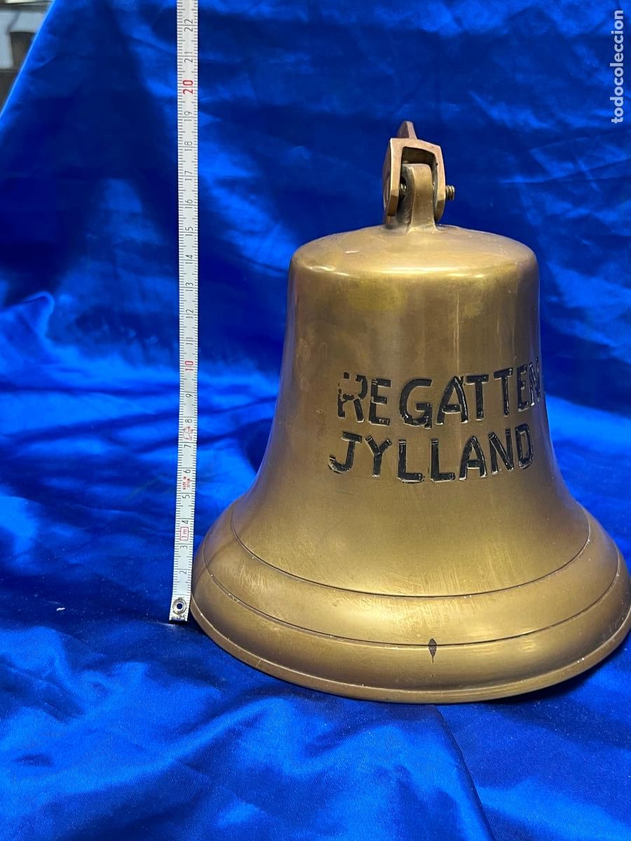 Antig&uuml;edades: ESPECTACULAR CAMPANA DE BARCO REGATTEN JYLLAND - Foto 8