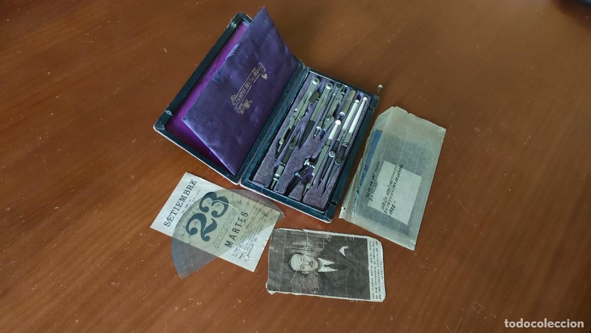 Antig&uuml;edades: ANTIGUO ESTUCHE COMPAS PERFECTIONNES CAJA DE COMPASES - Foto 1