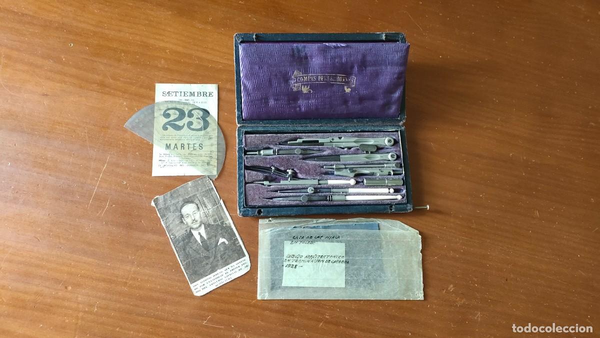 Antig&uuml;edades: ANTIGUO ESTUCHE COMPAS PERFECTIONNES CAJA DE COMPASES - Foto 2