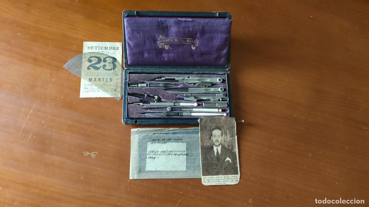 Antig&uuml;edades: ANTIGUO ESTUCHE COMPAS PERFECTIONNES CAJA DE COMPASES - Foto 3