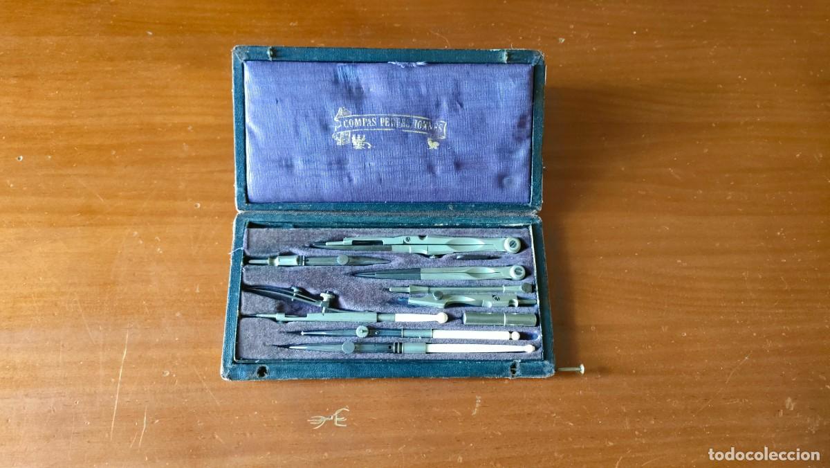 Antig&uuml;edades: ANTIGUO ESTUCHE COMPAS PERFECTIONNES CAJA DE COMPASES - Foto 11