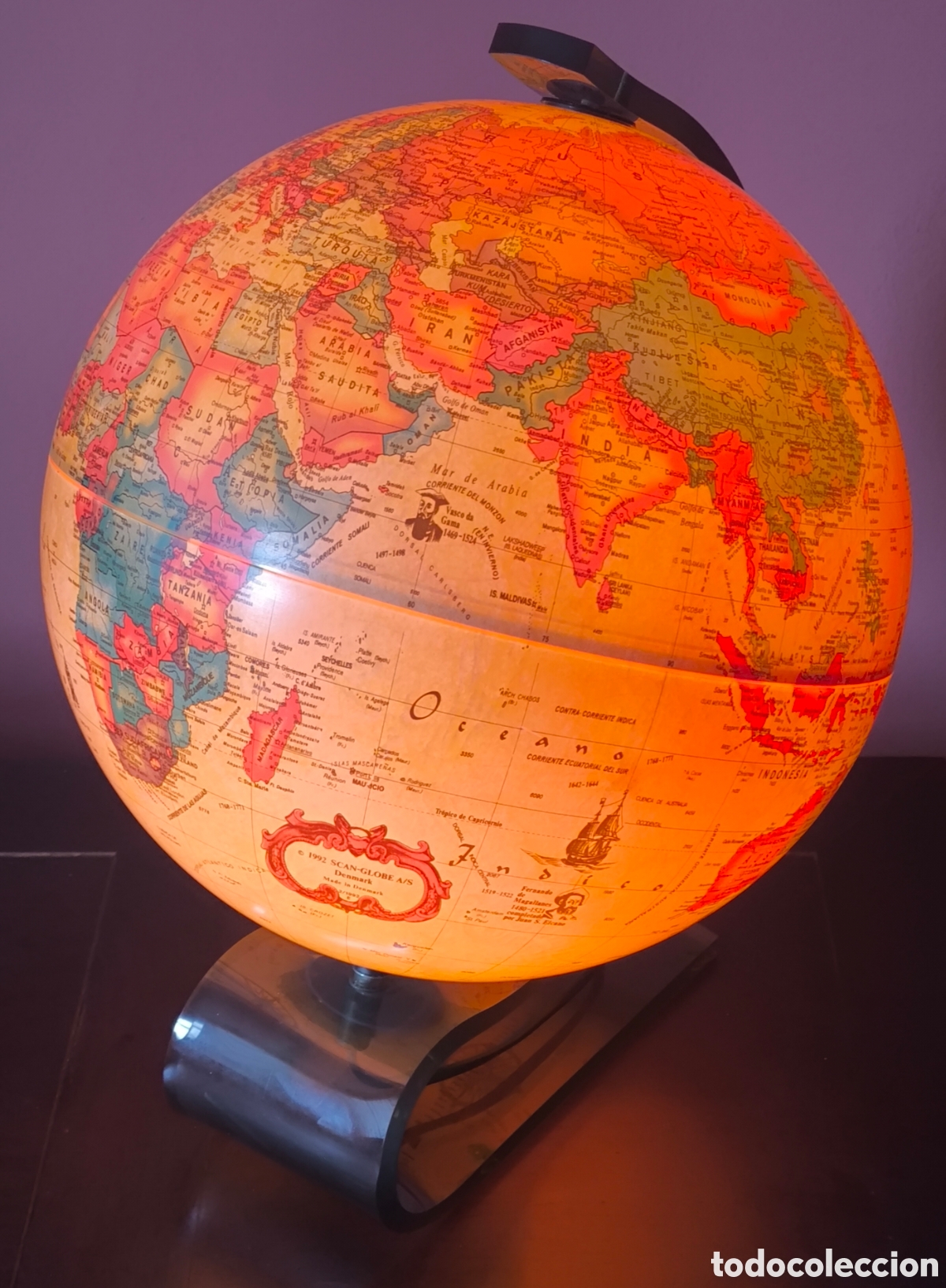 Antig&uuml;edades: GLOBO TERR&Aacute;QUEO JORDGLOB PLASTIC SCAN-GLOBE DENMARK 1992 - Foto 5