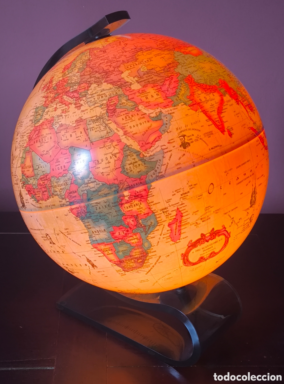 Antig&uuml;edades: GLOBO TERR&Aacute;QUEO JORDGLOB PLASTIC SCAN-GLOBE DENMARK 1992 - Foto 1