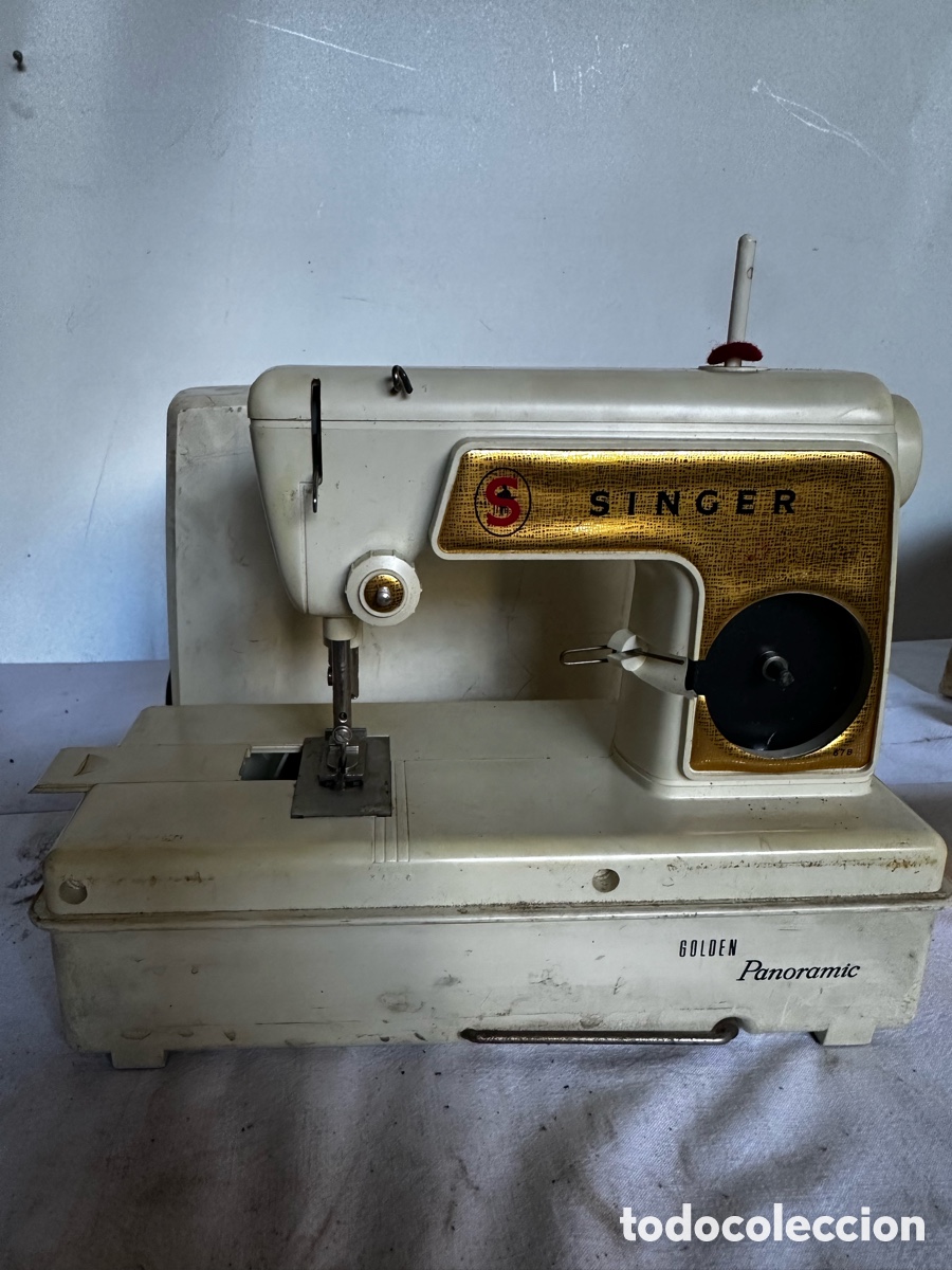 Antig&uuml;edades: Singer golden panoramic m&aacute;quina coser - Foto 1