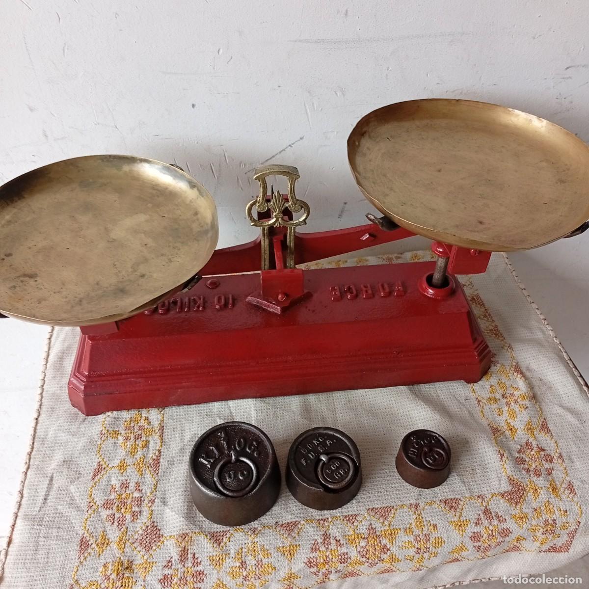 Antig&uuml;edades: ANTIGUA BALANZA DE DOS PLATOS - Foto 5