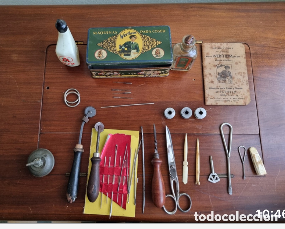 Antig&uuml;edades: M&aacute;quina de coser WERTHEIM, COMPLETA. - Foto 5
