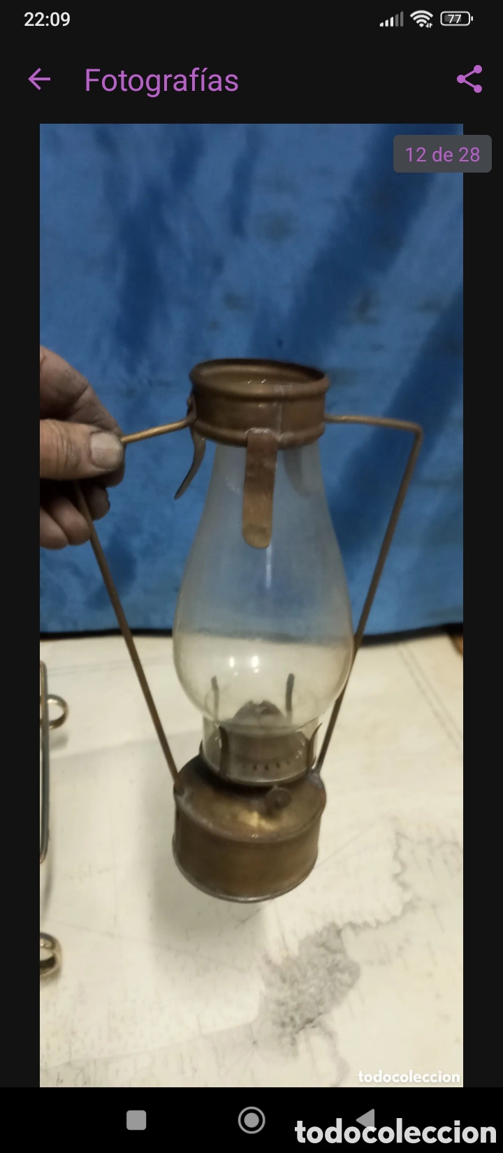 Antig&uuml;edades: Farol antiguo original de barco lo - Foto 4
