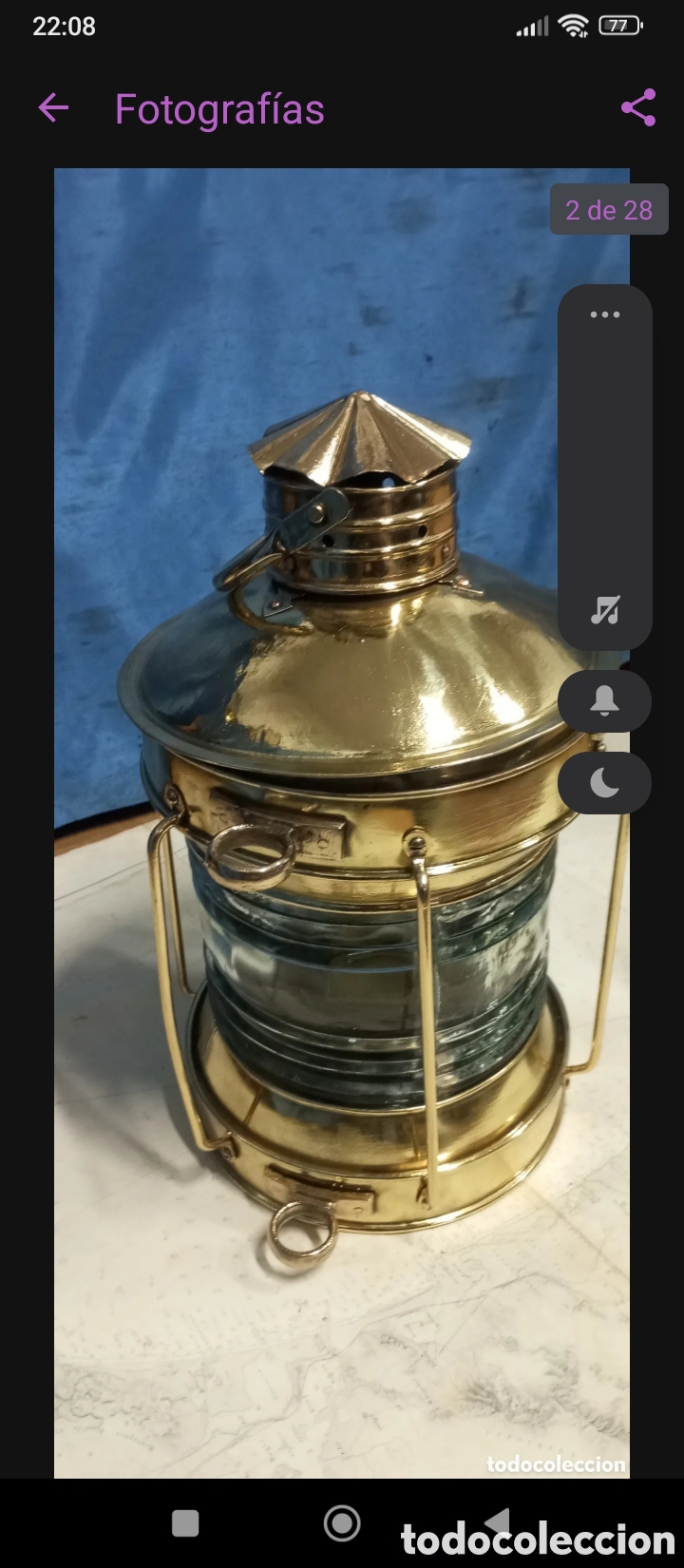 Antig&uuml;edades: Farol antiguo original de barco lo - Foto 2