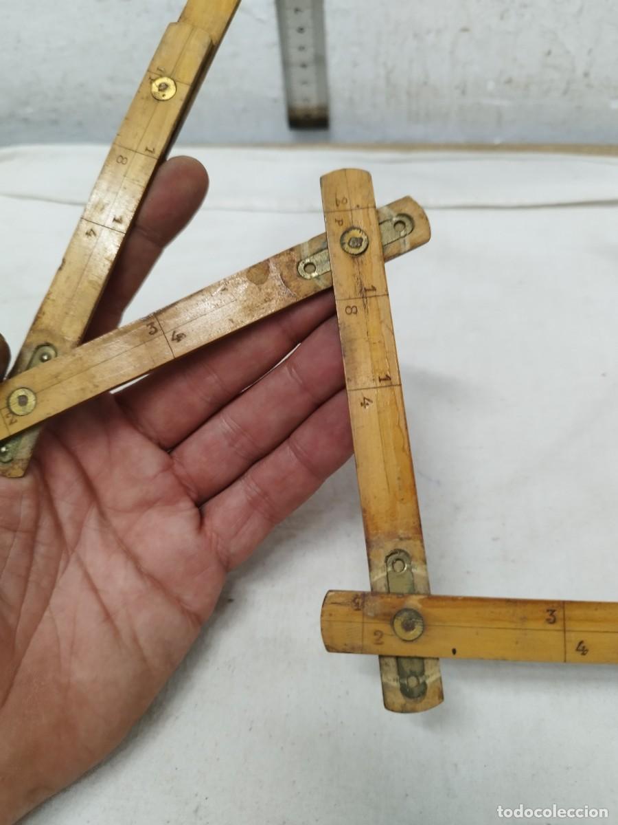 Antig&uuml;edades: Antiguo metro de madera, herramienta. Catal&aacute;n a identificar. - Foto 4
