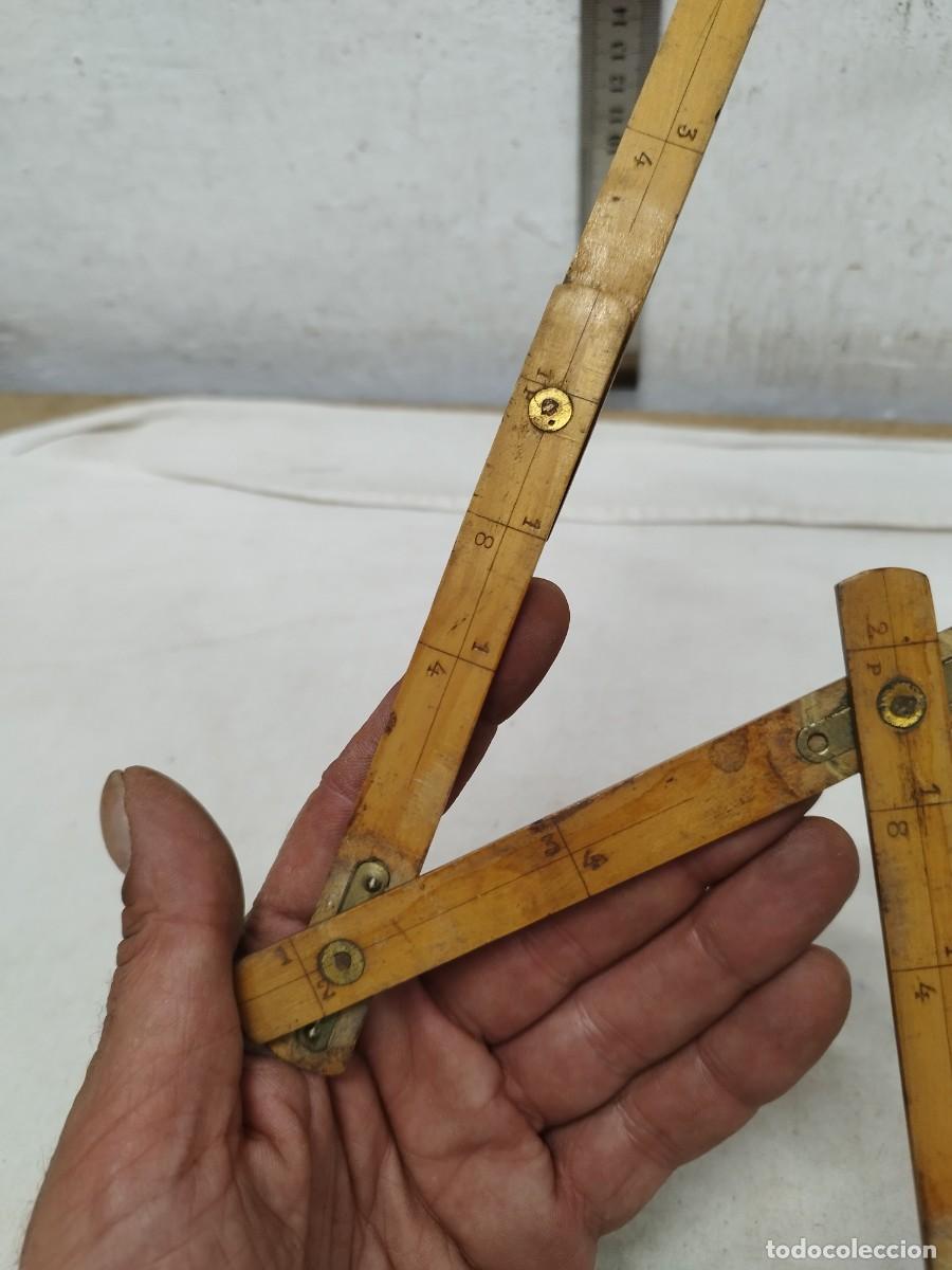 Antig&uuml;edades: Antiguo metro de madera, herramienta. Catal&aacute;n a identificar. - Foto 5