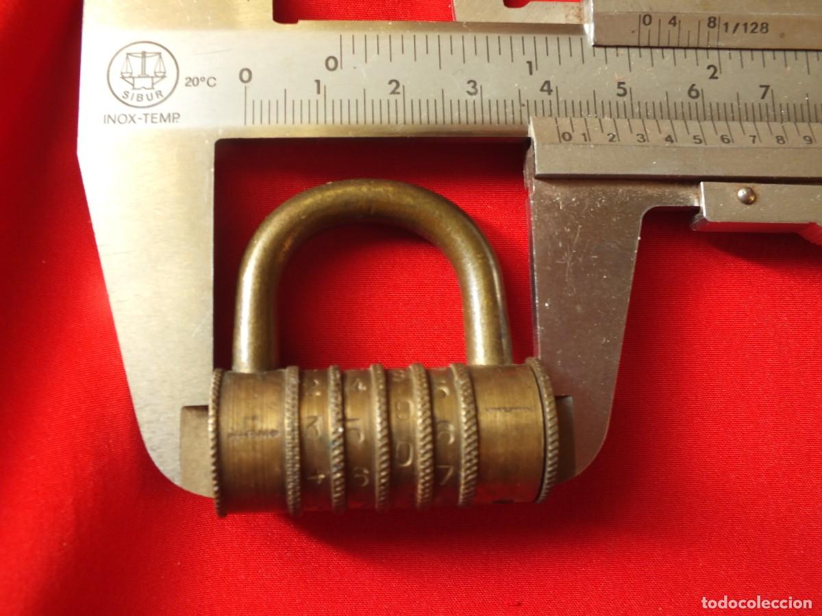 Antig&uuml;edades: ANTIGUO CANDADO DE BRONCE DE COMBINACION FUNCIONA ANTIQUE COMBINATION LOCK - Foto 5
