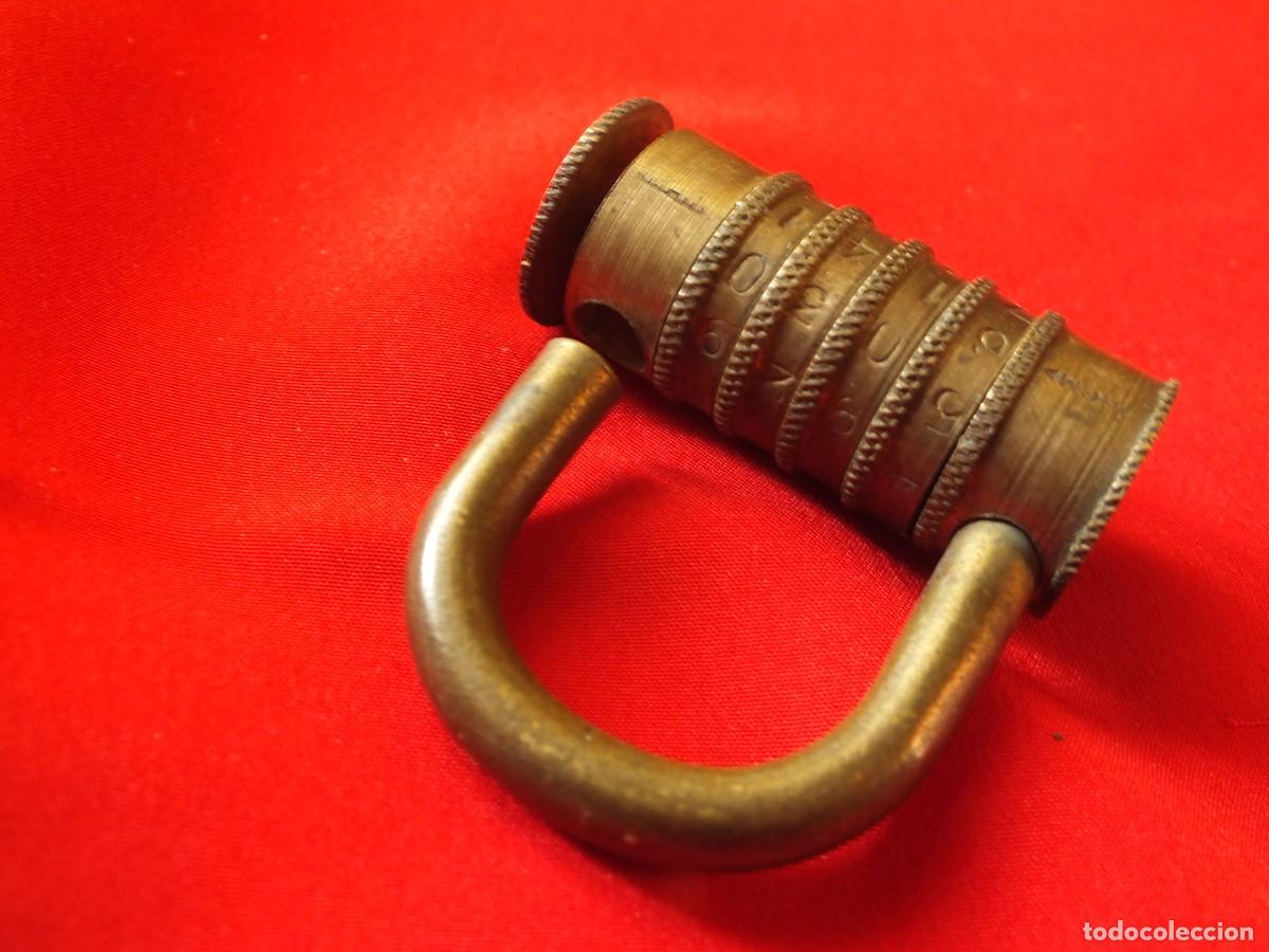 Antig&uuml;edades: ANTIGUO CANDADO DE BRONCE DE COMBINACION FUNCIONA ANTIQUE COMBINATION LOCK - Foto 7