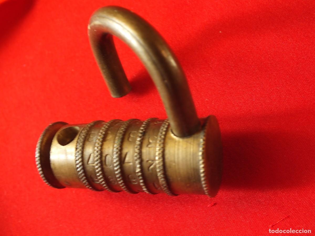 Antig&uuml;edades: ANTIGUO CANDADO DE BRONCE DE COMBINACION FUNCIONA ANTIQUE COMBINATION LOCK - Foto 10