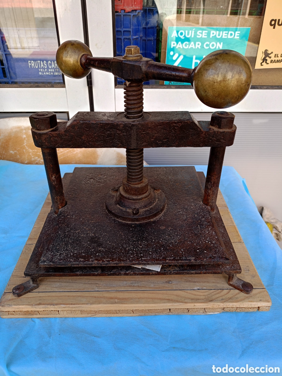 Antig&uuml;edades: PRENSA DE IMPRENTA S. XIX, HIERRO Y BRONCE - Foto 1