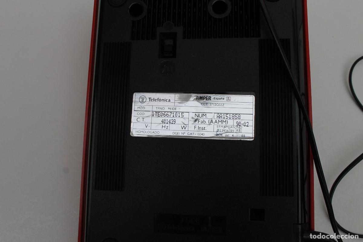 Tel&eacute;fonos: TELEFONO MODELO TEIDE ROJO. AMPER- A&Ntilde;OS 80 - Foto 3