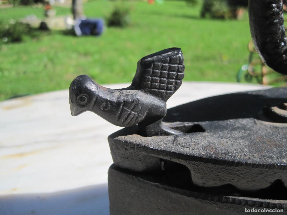 Antig&uuml;edades: PLANCHA DE CARB&Oacute;N - HIERRO FUNDIDO - CON SOPORTE - Foto 10