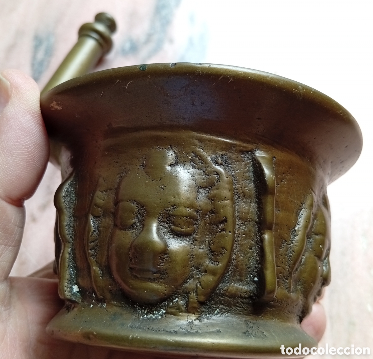 Antig&uuml;edades: Almirez mortero de bronce siglo XVI/XVII - Foto 1