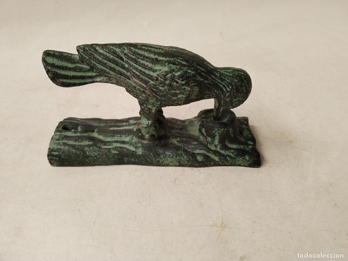 Antig&uuml;edades: aldaba pajaro carpintero en bronce - c173 - Foto 7