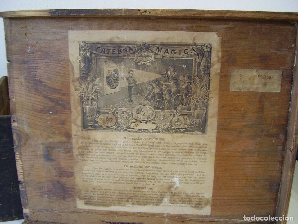 Antig&uuml;edades: Linterna m&aacute;gica Ernst Plank en su caja original - Foto 2