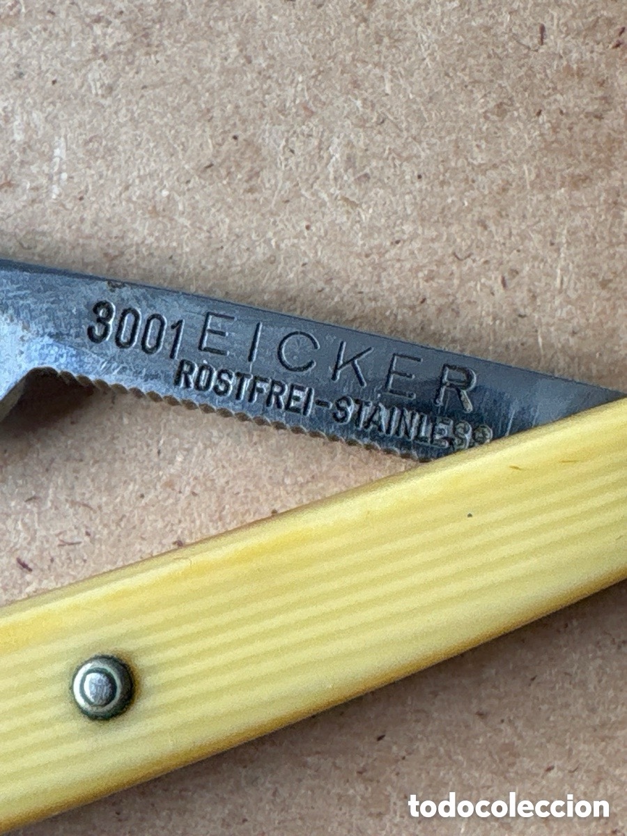 Antig&uuml;edades: Navaja de afeitar de barbero Eicker Rostfrei (A7) - Foto 2