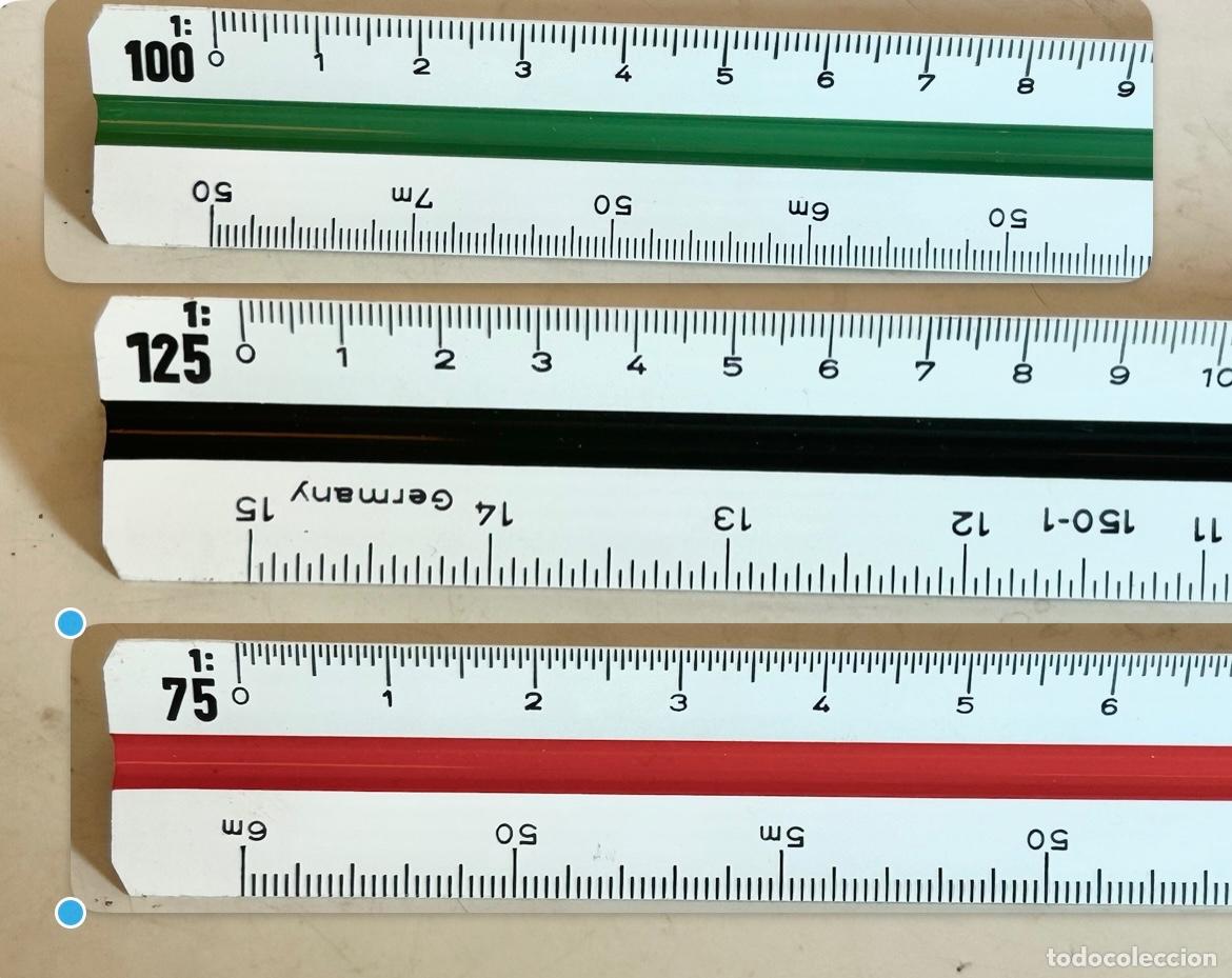 Antig&uuml;edades: RUMOLD 150-1 -ESCALIMETRO GERMANY-REGLA C&Aacute;LCULO TRIANGULAR + FUNDA- - Foto 6