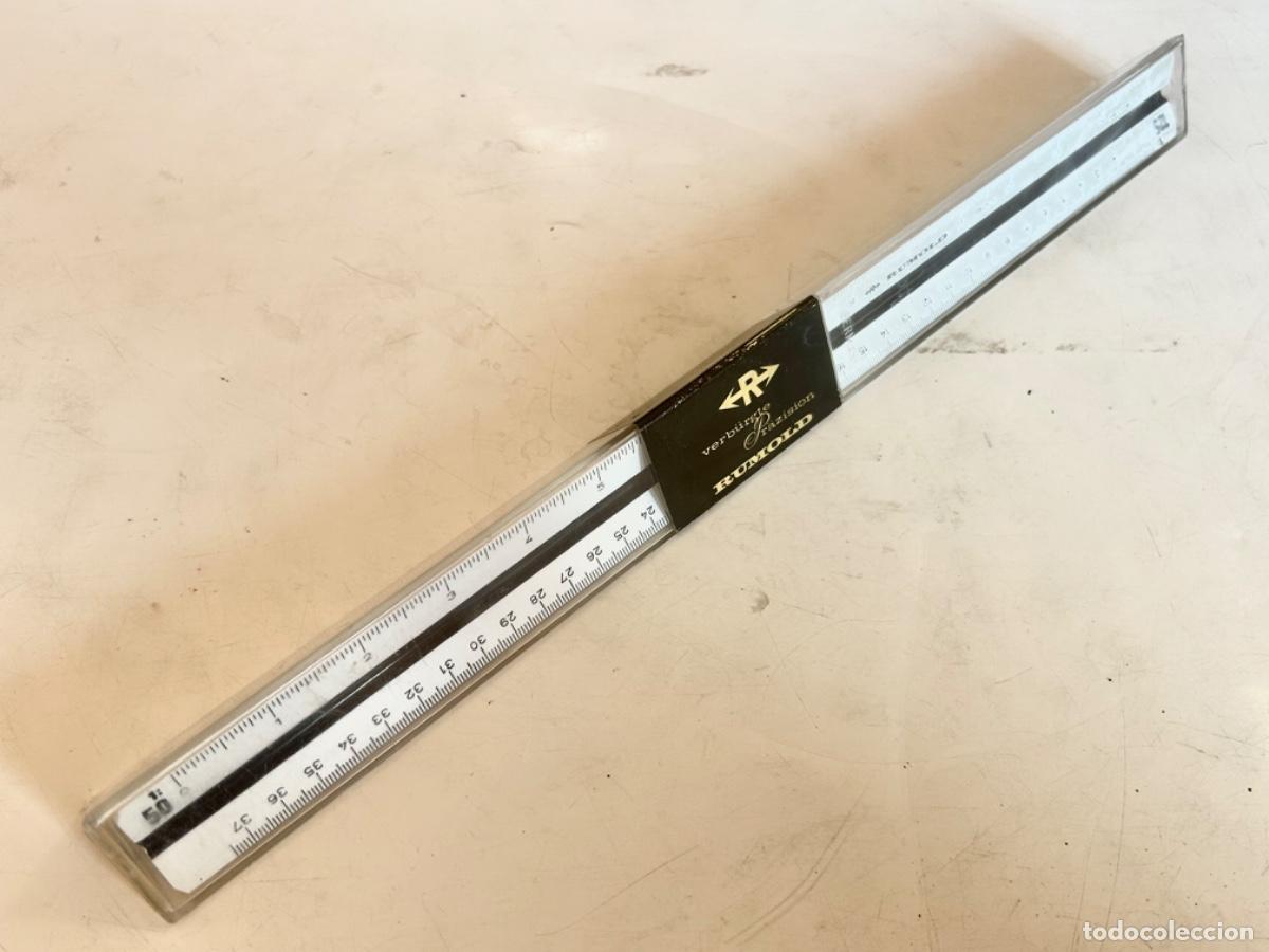 Antig&uuml;edades: RUMOLD 150-1 -ESCALIMETRO GERMANY-REGLA C&Aacute;LCULO TRIANGULAR + FUNDA- - Foto 9