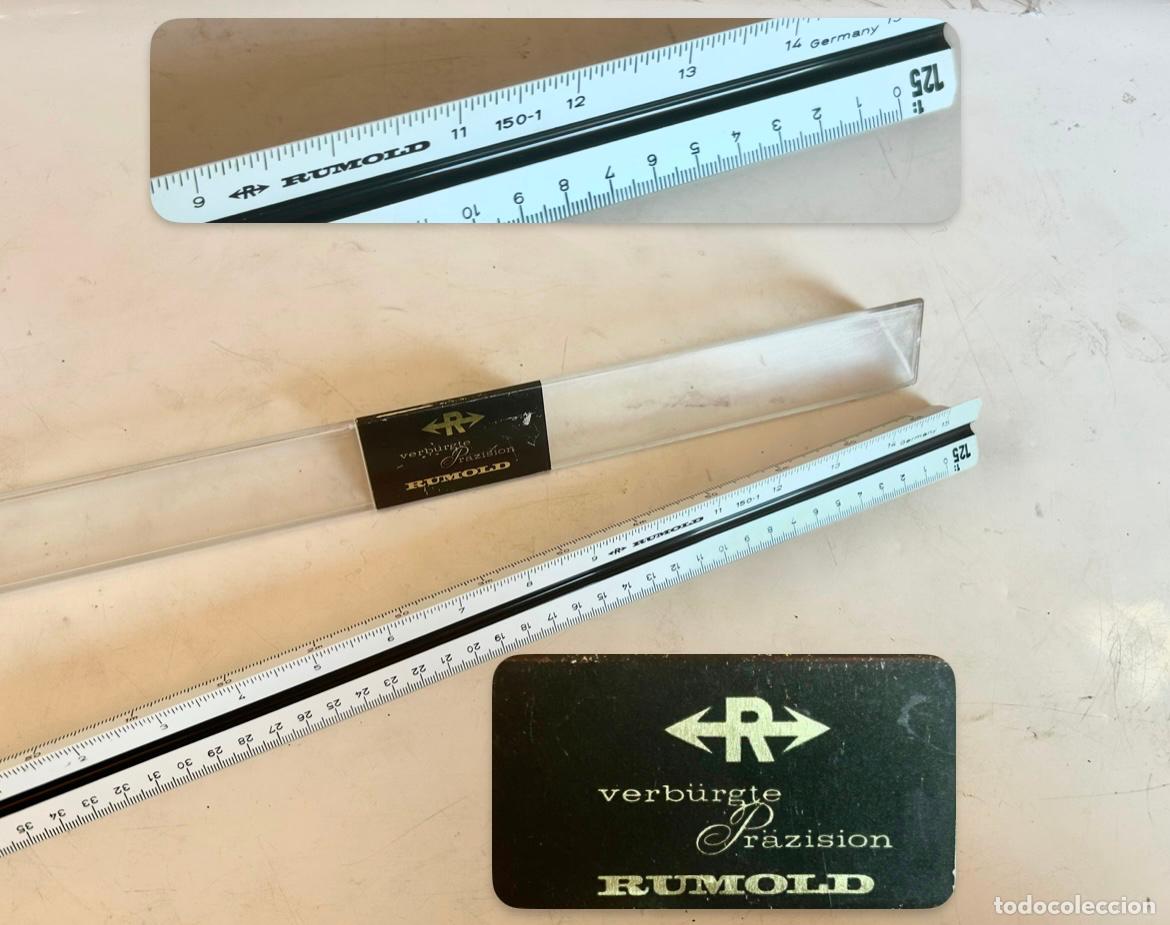 Antig&uuml;edades: RUMOLD 150-1 -ESCALIMETRO GERMANY-REGLA C&Aacute;LCULO TRIANGULAR + FUNDA- - Foto 1
