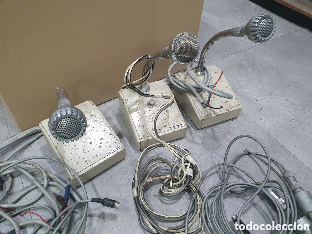 Antig&uuml;edades: Lote de 3 micr&oacute;fonos Bouyer. A&ntilde;os 60/70. - Foto 1