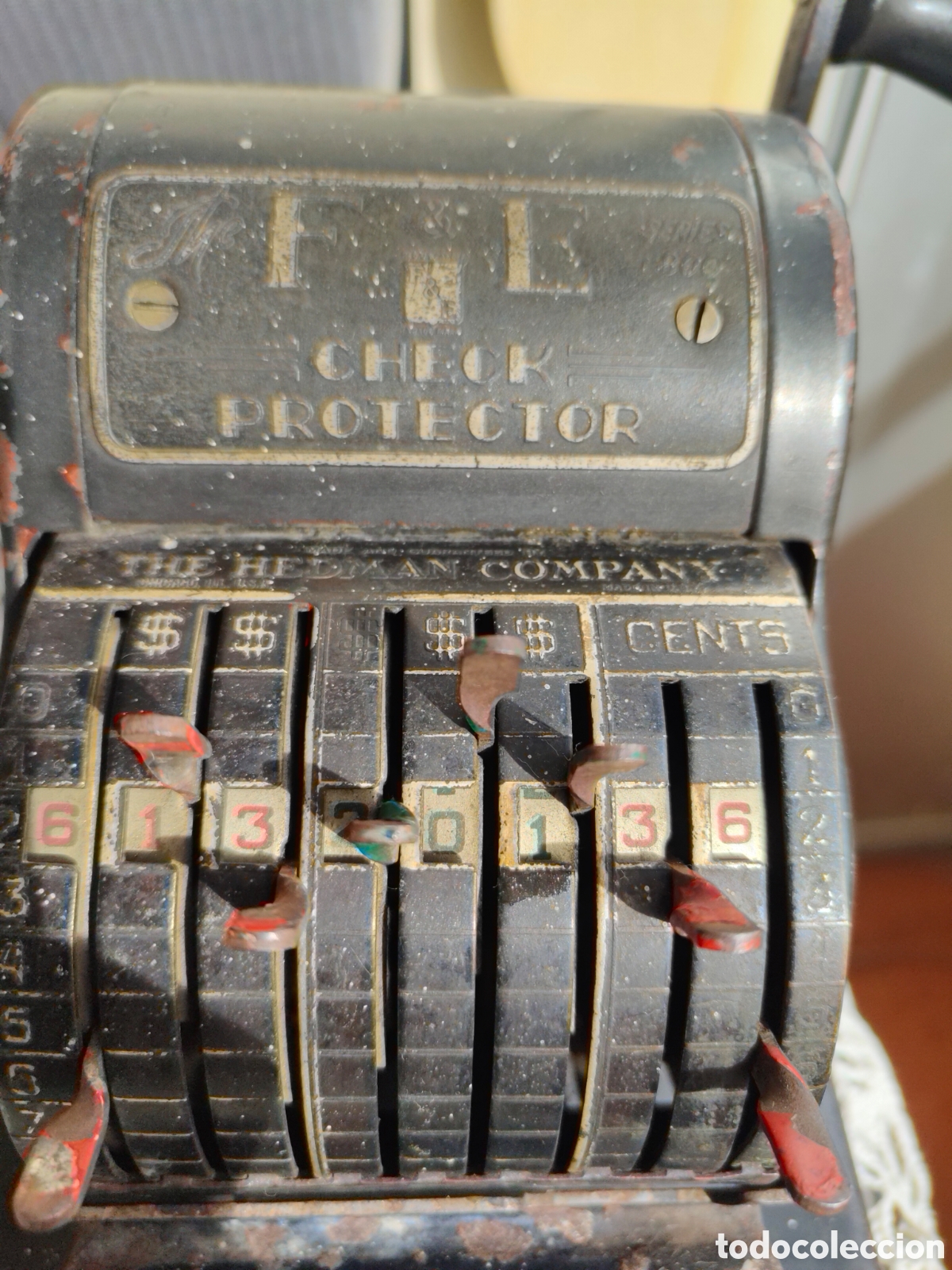 Antig&uuml;edades: MAQUINA MARCAR CHEQUES - HEDMAN MFG.Co - Foto 3