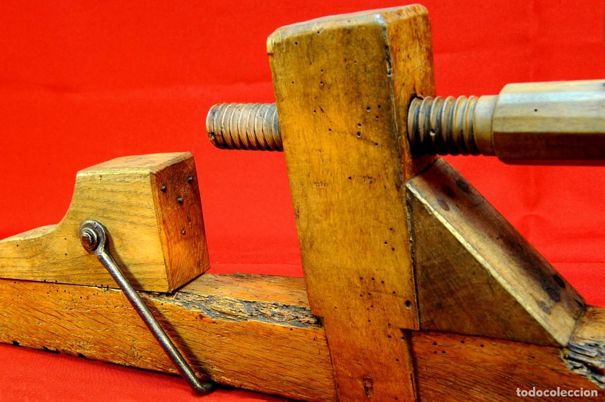 Antig&uuml;edades: Antiguo Sargento de Carpinter&iacute;a para Madera de 1,62 m Frances. - Foto 1
