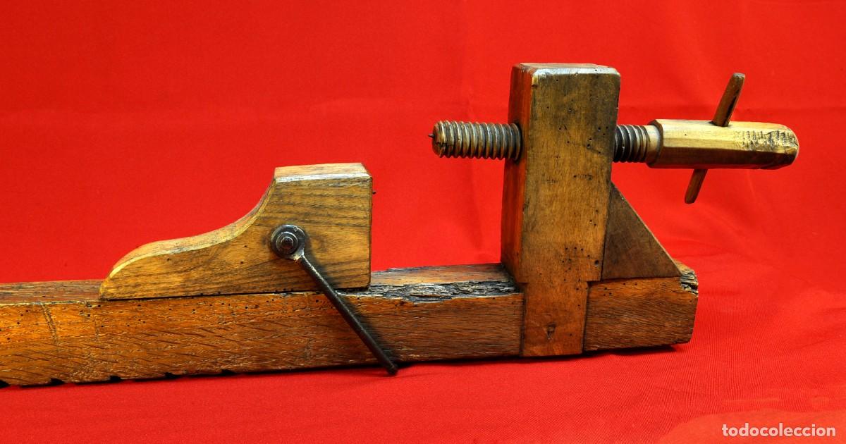 Antig&uuml;edades: Antiguo Sargento de Carpinter&iacute;a para Madera de 1,62 m Frances. - Foto 4