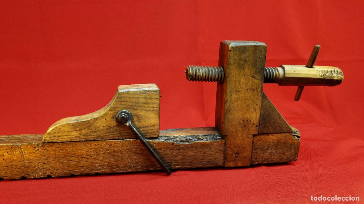Antig&uuml;edades: Antiguo Sargento de Carpinter&iacute;a para Madera de 1,62 m Frances. - Foto 6