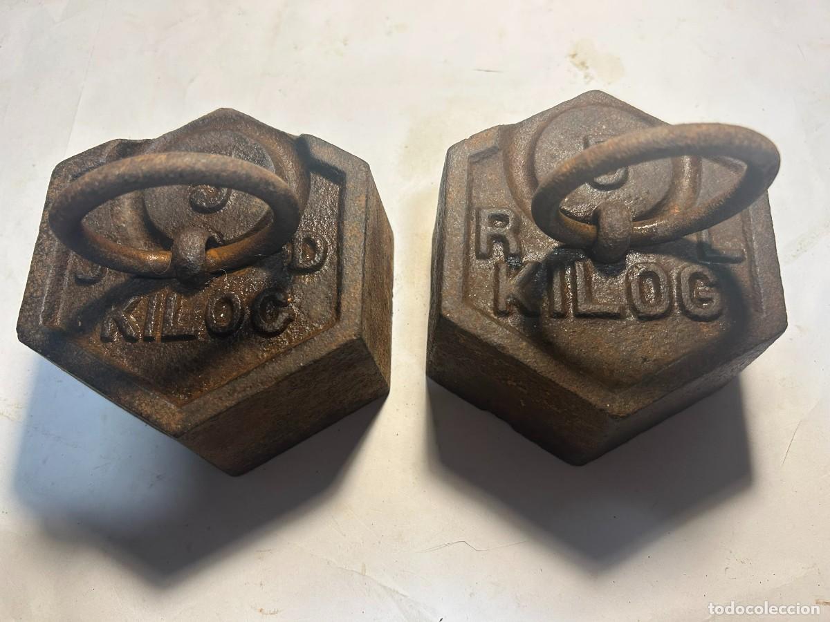 Antig&uuml;edades: Pesa de hierro exagonal de 5 kilos lote 2 - Foto 5