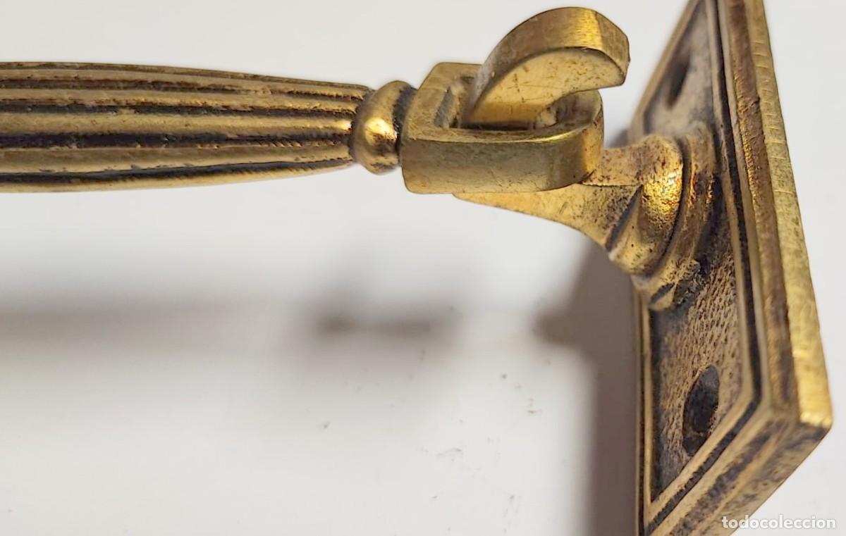 Antig&uuml;edades: CERROJO DE GANCHO ANTIGUO-BRONCE - Foto 3