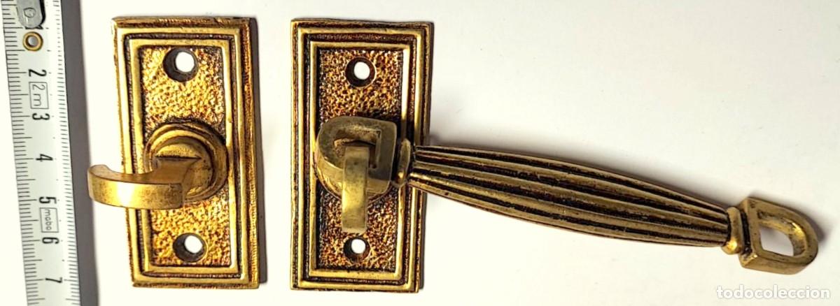 Antig&uuml;edades: CERROJO DE GANCHO ANTIGUO-BRONCE - Foto 7