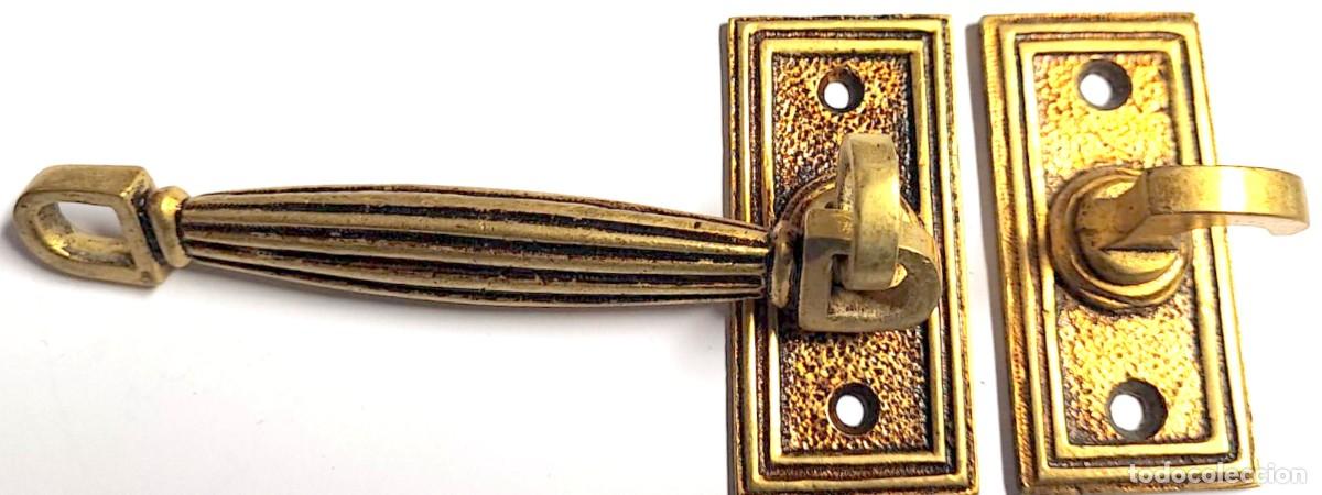 Antig&uuml;edades: CERROJO DE GANCHO ANTIGUO-BRONCE - Foto 8