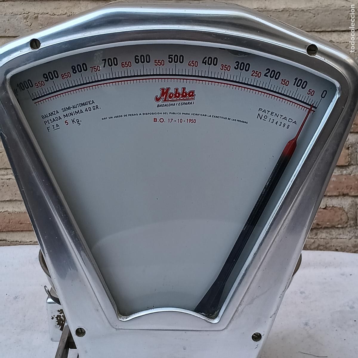 Antig&uuml;edades: BASCULA COMERCIO DE LA MARCA MOBBA - 5 KGS. FUNCIONANDO. - Foto 8