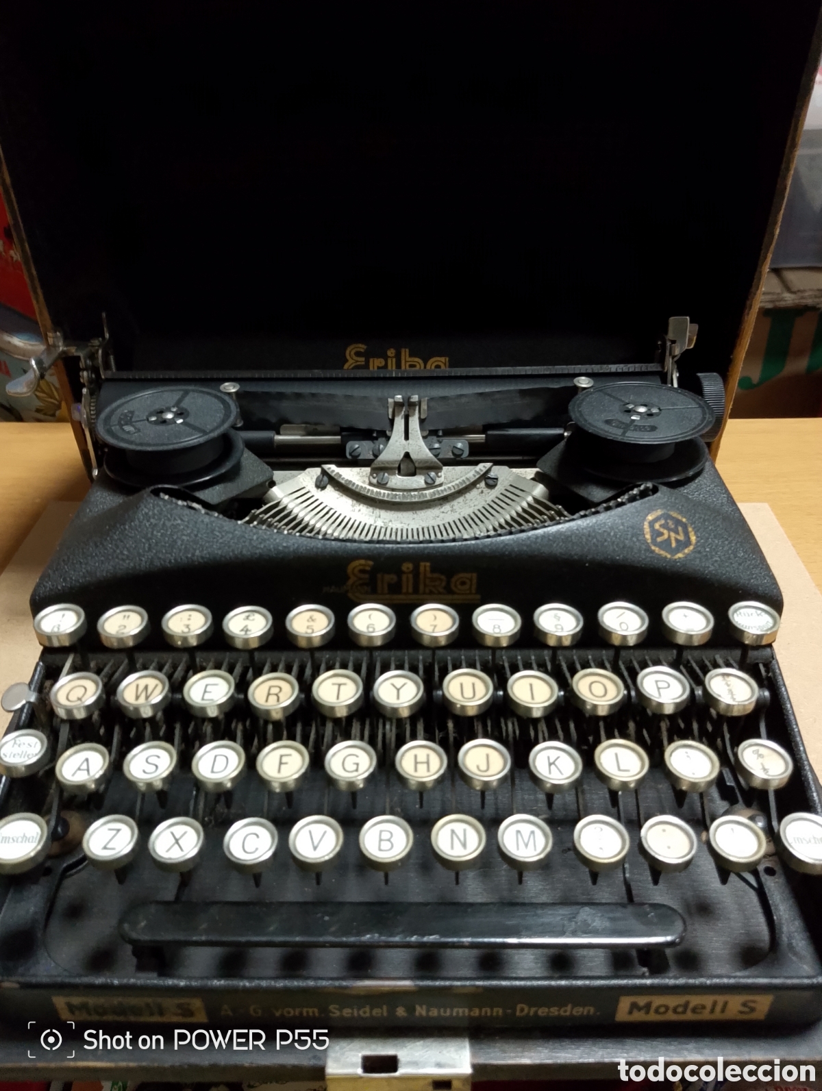 Antig&uuml;edades: M&aacute;quina de escribir marca erika - Foto 3