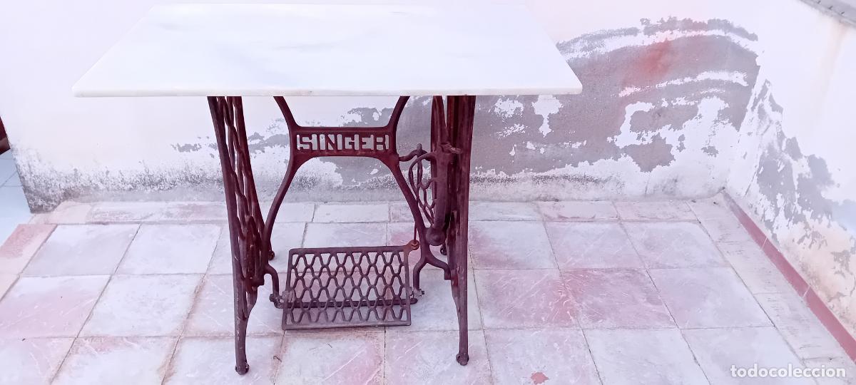 Antig&uuml;edades: PIE DE M&Aacute;QUINA CON SOBRE DE M&Aacute;RMOL - Foto 4