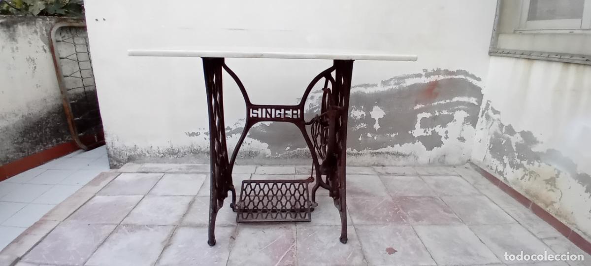 Antig&uuml;edades: PIE DE M&Aacute;QUINA CON SOBRE DE M&Aacute;RMOL - Foto 5